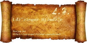 Lézinger Hilmár névjegykártya